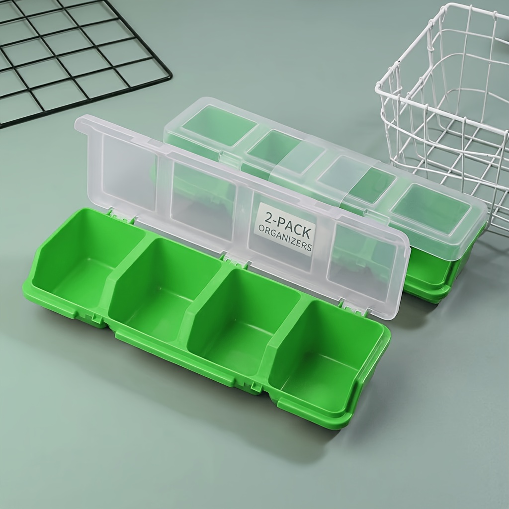 2 Pack 4 Compartments Plastic  - đánh giá và giá Fishing Equipment Organizer
