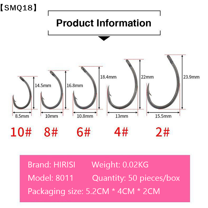 Hirisi 50pcs Boxed  Hooks Barb - đánh giá và giá Fishing Equipment Organizer